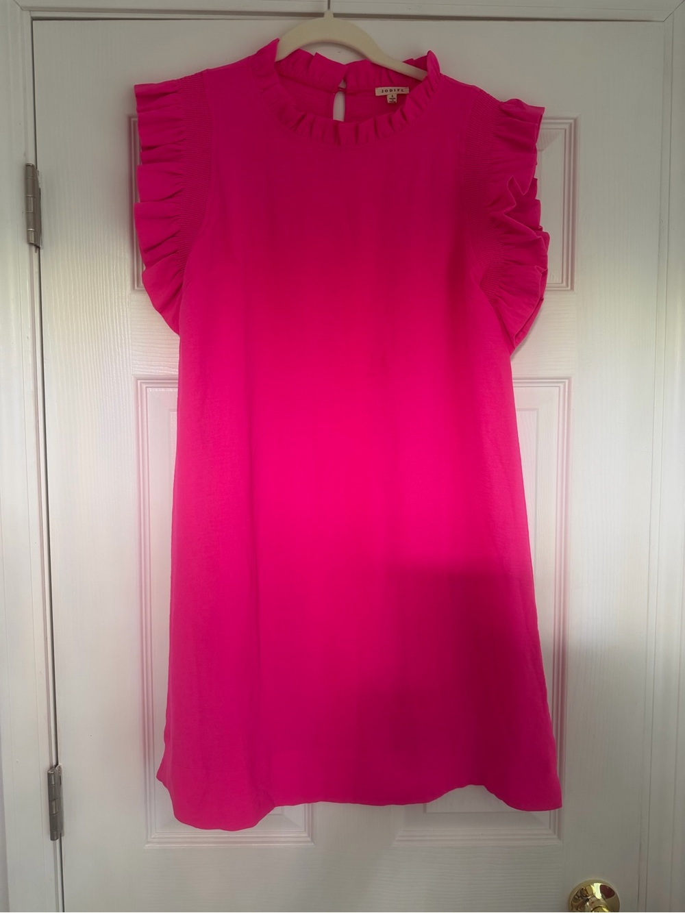 Jodifl small Ruffled Sleeve A-Line Dress - Hot Pink